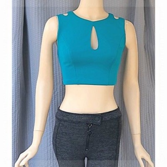 Bebe Teal color exotic crop top - Picture 4 of 4
